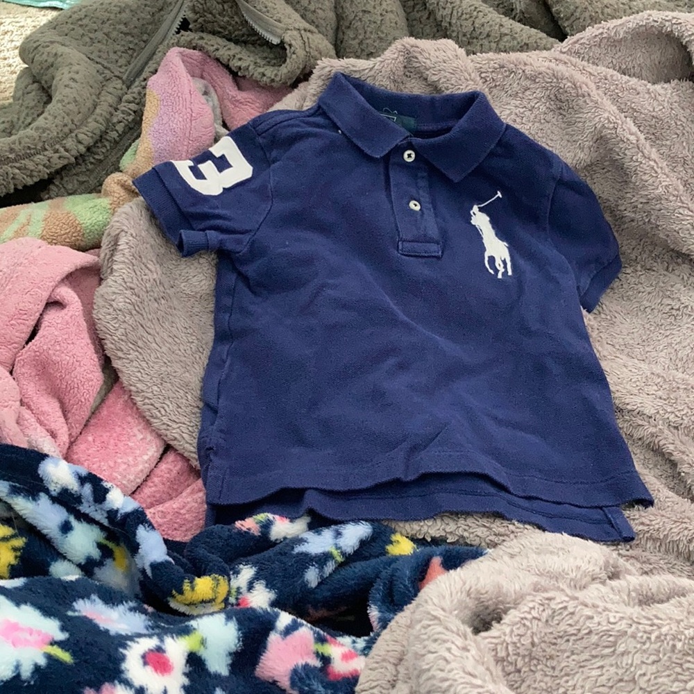 Boys 3T navy stretchy polo, Polo by Ralph Lauren.